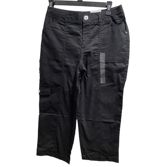 Women’s Mid Rise Black Capris Size 4 Croft&Barrow‎ NWT - Picture 1 of 6